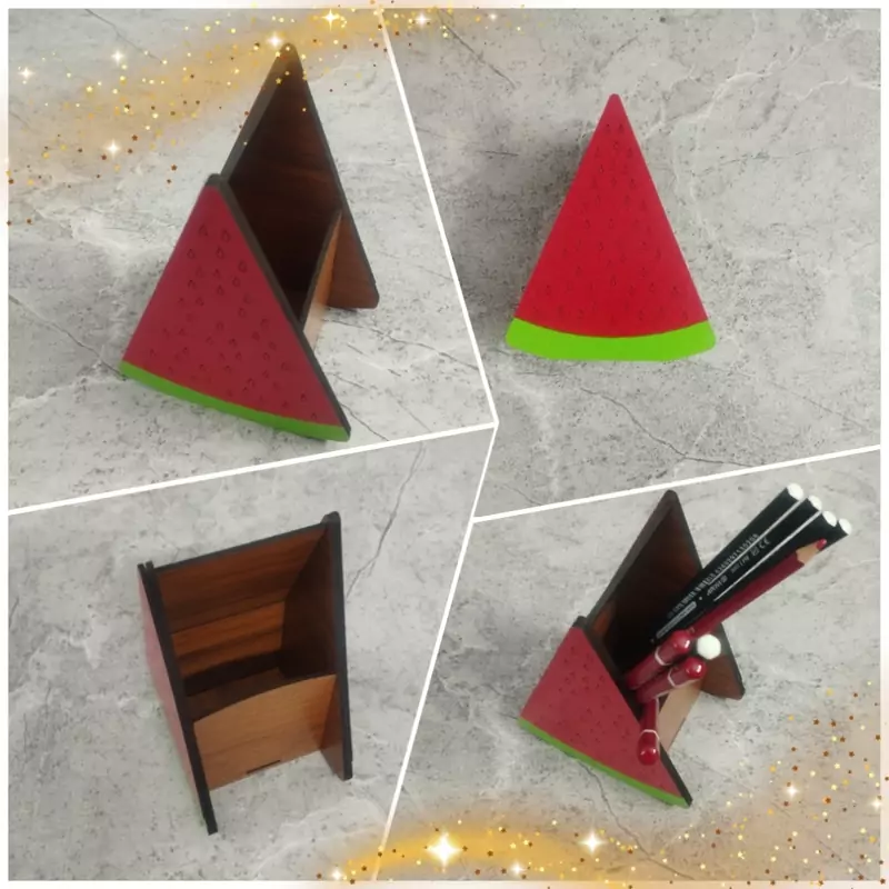 جامدادی چوبی طرح هندوانه (پس کرایه)